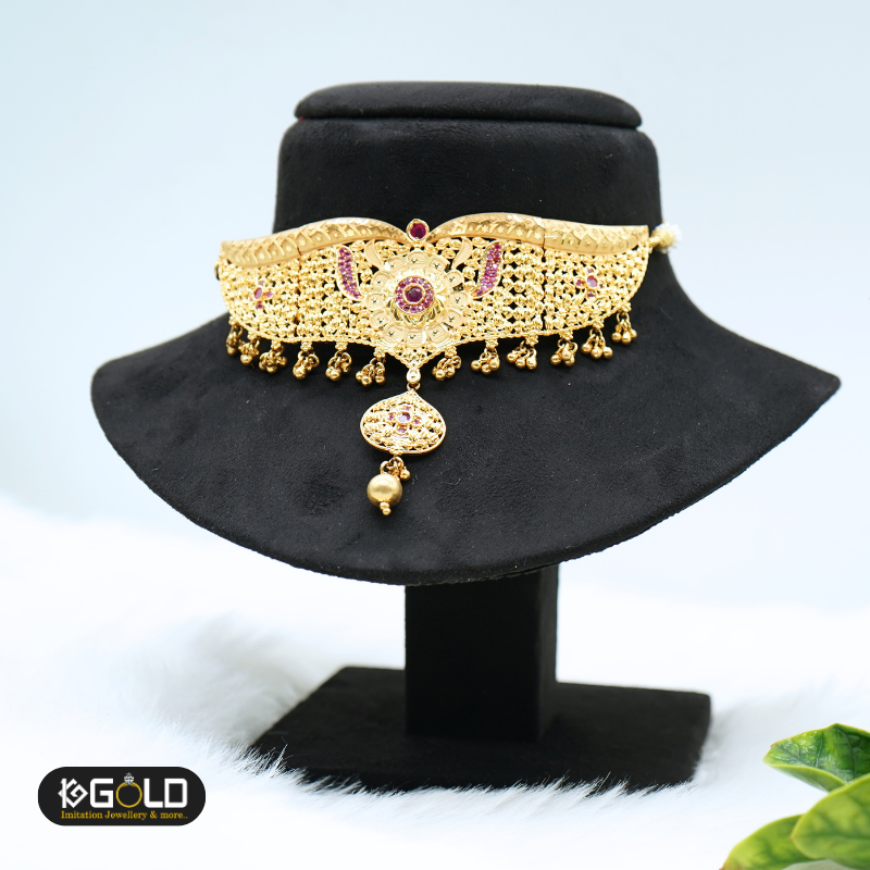 One Gram Gold Plated Women’s Collar Necklace - CHK002. 1 gram gold on 1ggold.in  