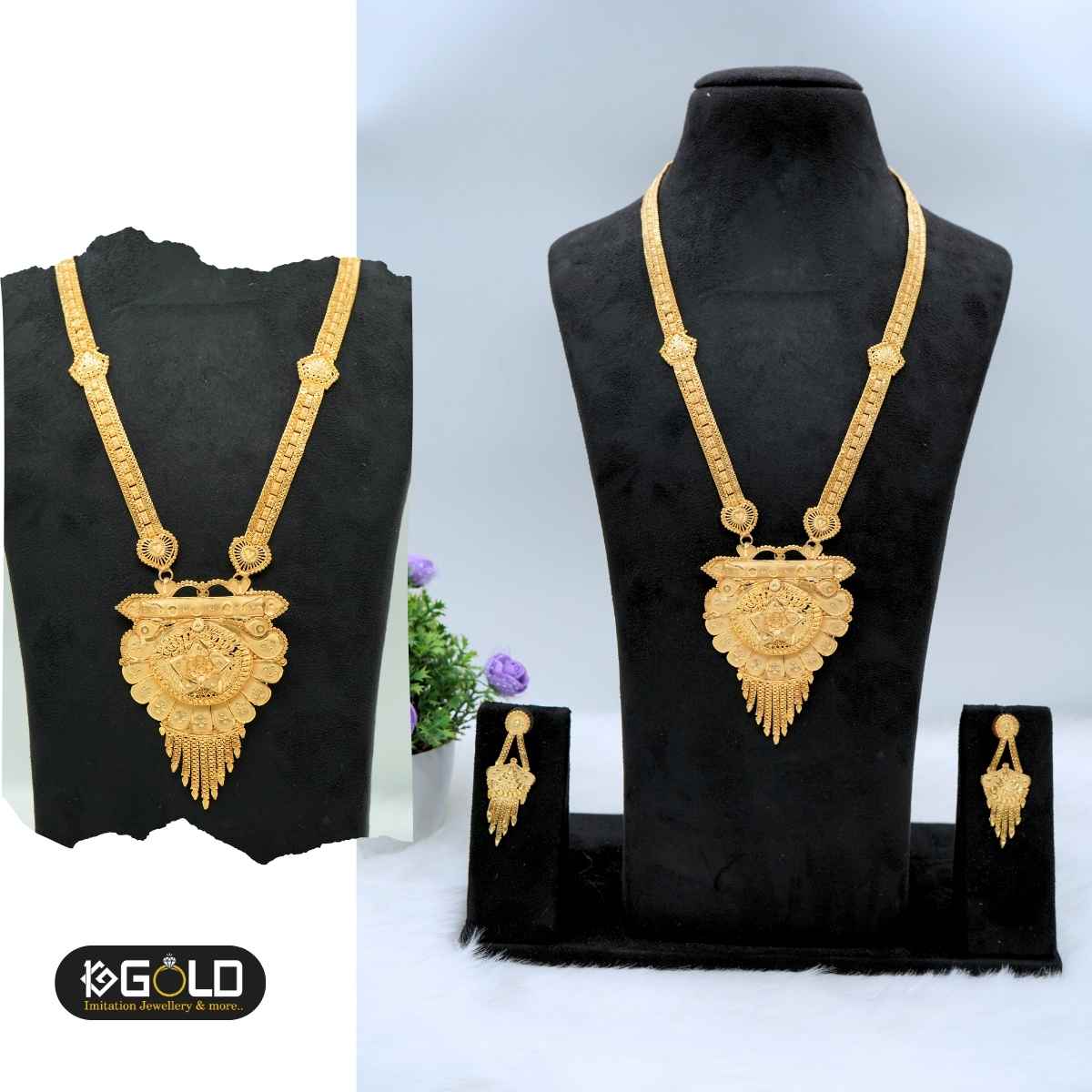 One Gram Gold Radiant Necklace Set for Women - LHR004. 1 gram gold on 1ggold.in  