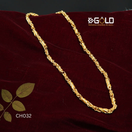 One Gram Gold Ring Into Ring Finely Detailed Design Chain for Men - CH032. 1 gram gold on 1ggold.in 