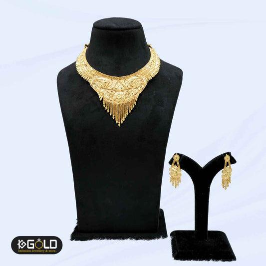 One Gram Gold Women’s Necklace Set with Radiant Finish - NCK009. 1 gram gold on 1ggold.in  