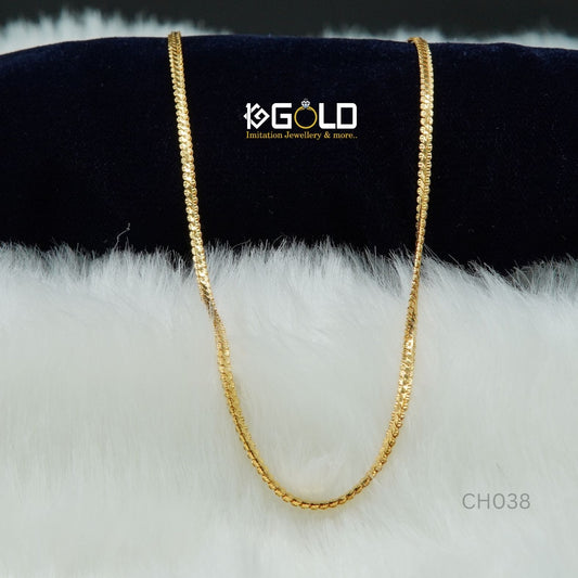 Ornate Design Premium Quality One Gram Gold Coated Serpentine Chain for Men - CH038. 1 gram gold on 1ggold.in 