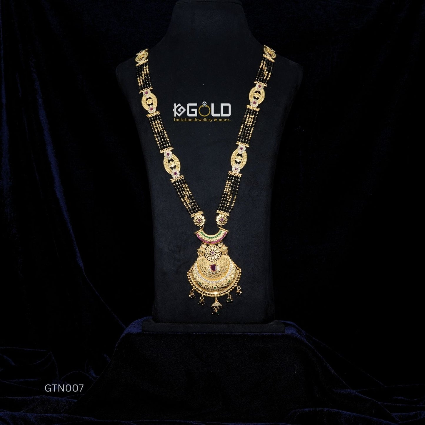 Premium One Gram Gold Plated Maharashtrian Ganthan with Diamond Detailing for Women - GTN007. 1 gram gold on 1ggold.in  