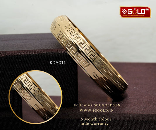 Premium Quality Zigzag 1 Gram Gold Kada for Men - KDA011. 1 gram gold on 1ggold.in 