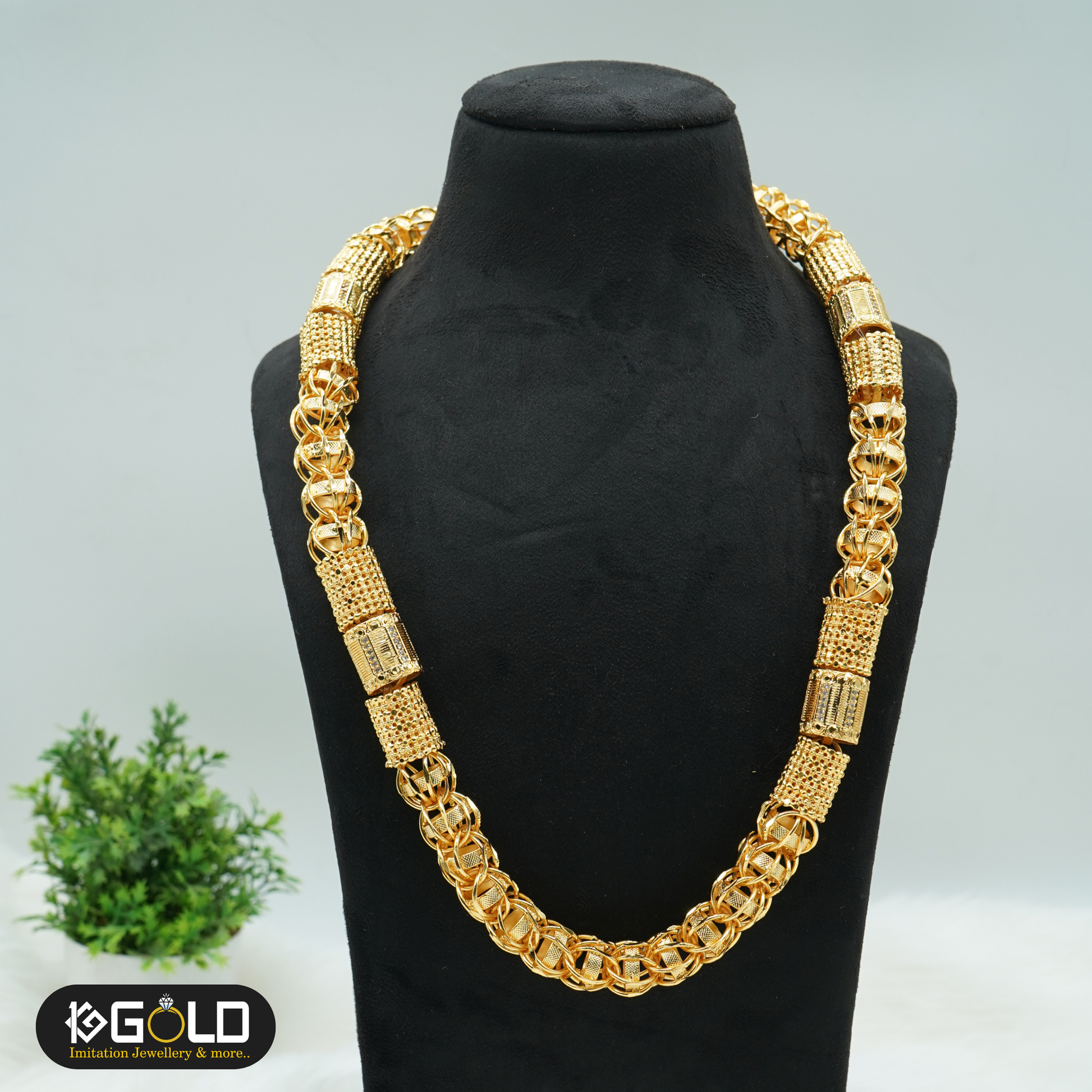 Rajwadi 1 gm Gold Plated Chain for Men - CH001. 1 gram gold on 1ggold.in 