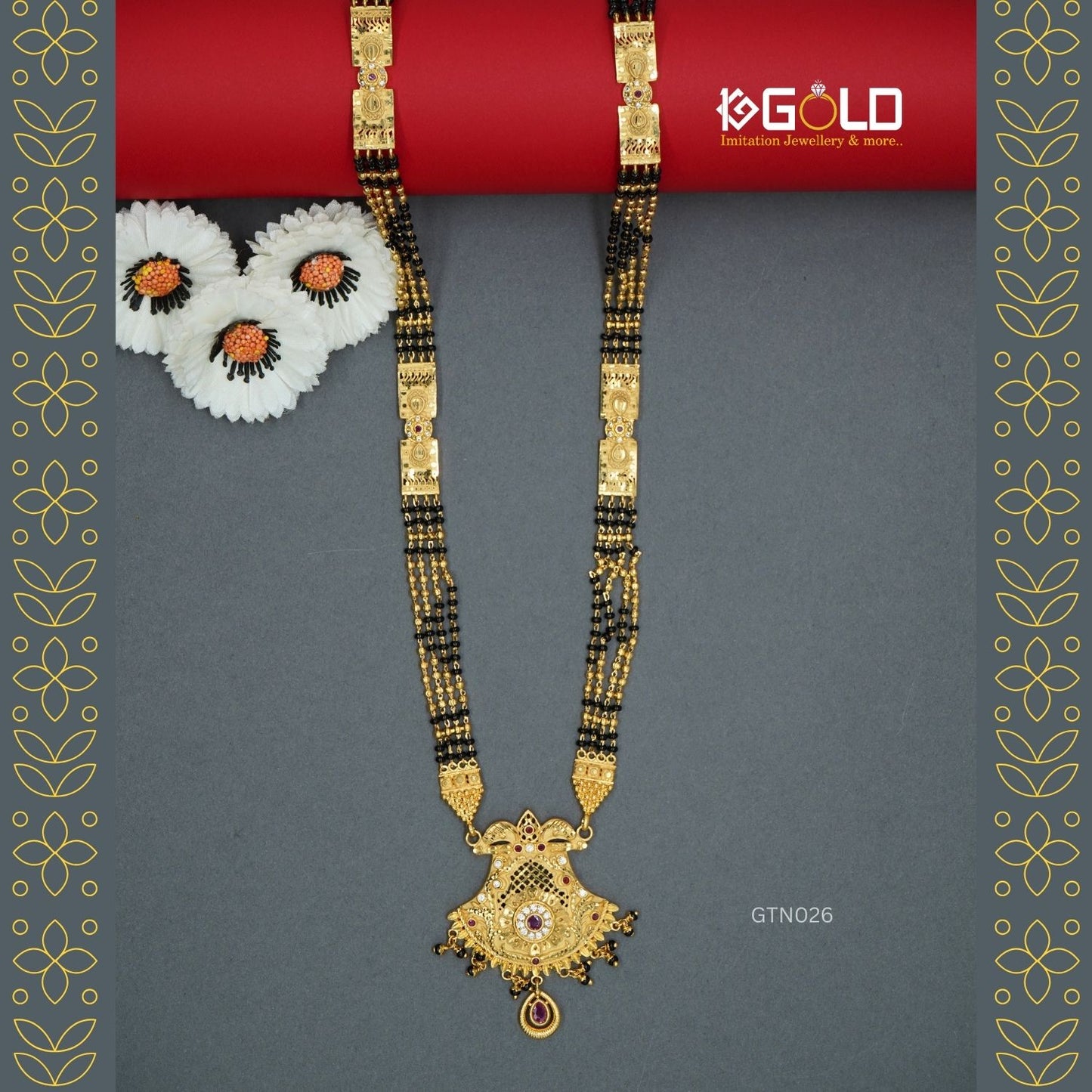 Refined Design One Gram Gold Ganthan for Women - GTN026. 1 gram gold on 1ggold.in  
