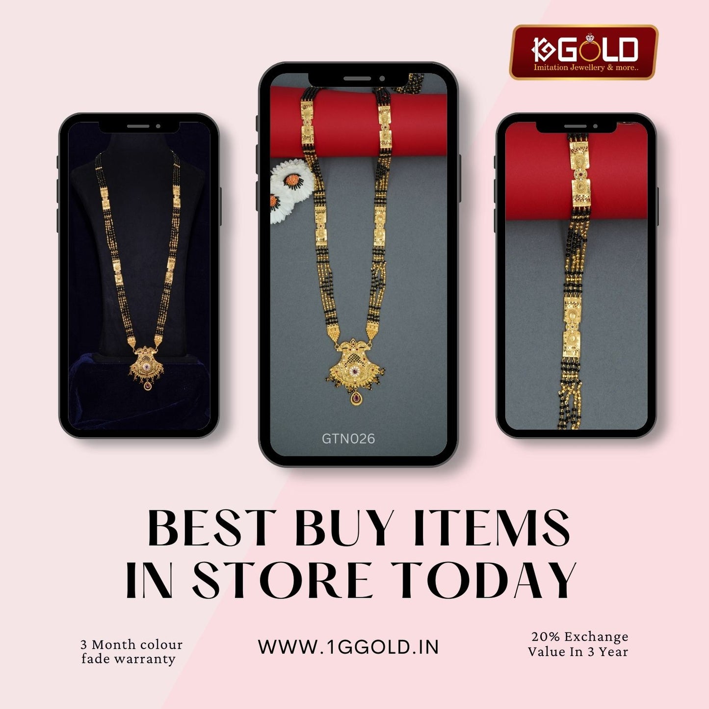 Refined Design One Gram Gold Plated Ganthan for Women - GTN026. 1 gram gold on 1ggold.in  