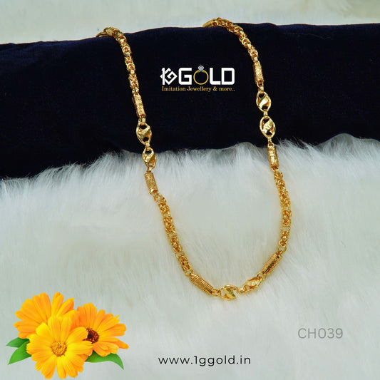 Royal Chic Design Premium Gold Chain for Men - CH039.  1 gram gold on 1ggold.in 
