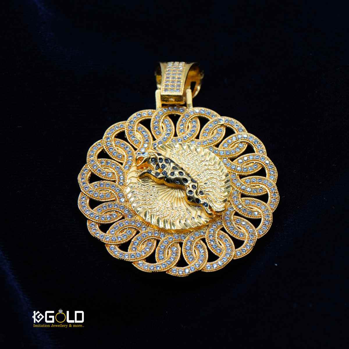 Royal Jaguar Brilliant Design Gold Plated Pendant for Men - PDT003. 1 gram gold on 1ggold.in  