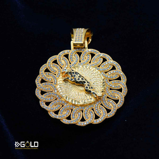 Royal Jaguar Brilliant Design Gold Plated Pendant for Men - PDT003. 1 gram gold on 1ggold.in  