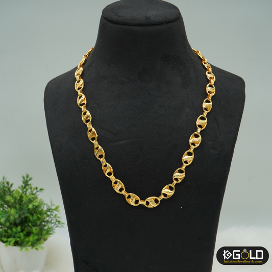 Royal One Gram Gold Plated Rajwadi Chain for Men - CH003. 1 gram gold on 1ggold.in 