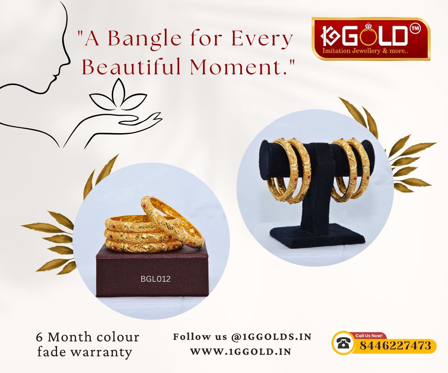 Royal Stone Detailed 1 Gram Gold Bangle Set (4 Pieces) - BGL012.1 gram gold on 1ggold.in