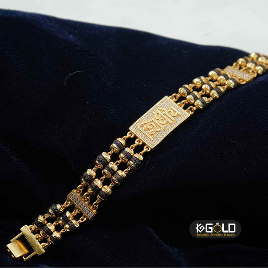 SHIVAY Stunning 1 Gram Gold Plated Rudraksha Bracelet for Men - BRC003. 1 gram gold on 1ggold.in 