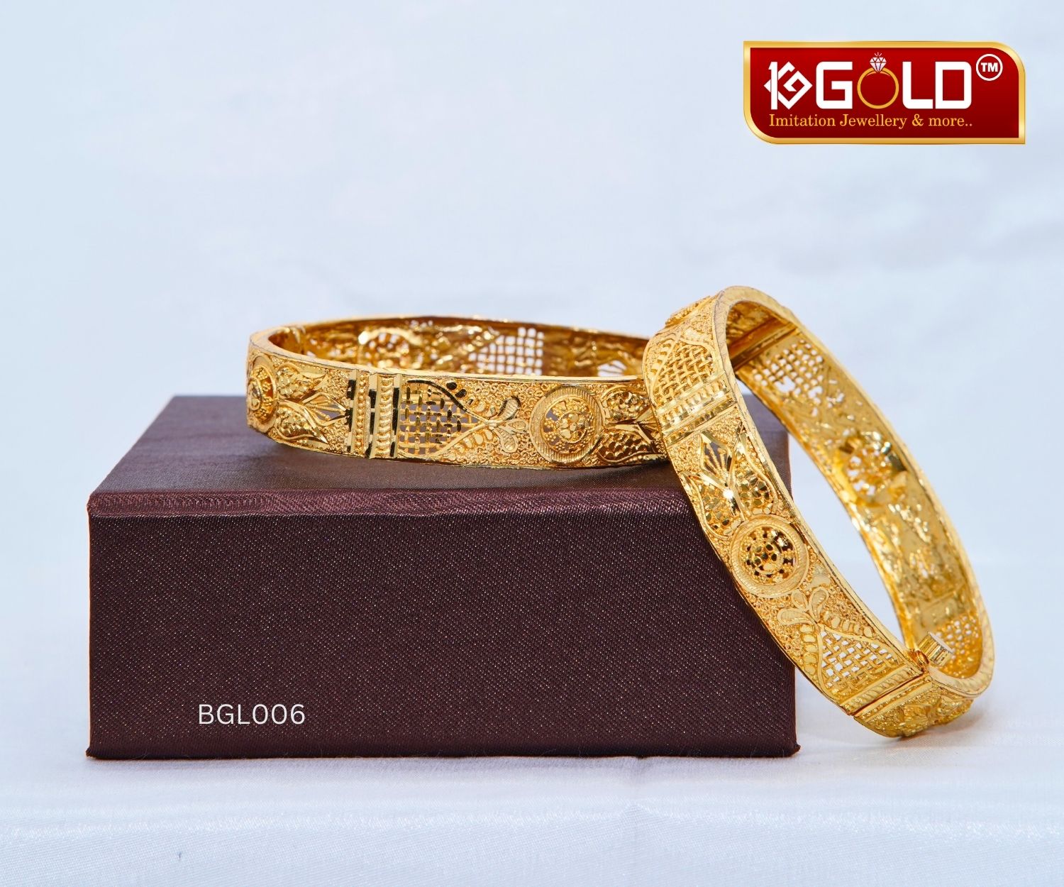 Sleek 1 Gram Gold Plated Bangles for Ladies - BGL006. 1 gram gold on 1ggold.in 