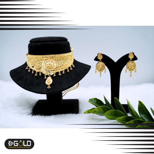 Women’s 1 Gram Gold Plated Ethnic Haar Choker - CHK006. 1 gram gold on 1ggold.in  