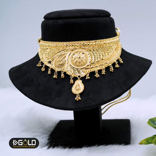 Women’s One Gram Gold Ethnic Haar Choker - CHK006. 1 gram gold on 1ggold.in 